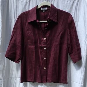 Kookai France Linen Elbow Sleeve Blouse Jacket L